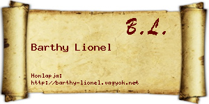 Barthy Lionel névjegykártya